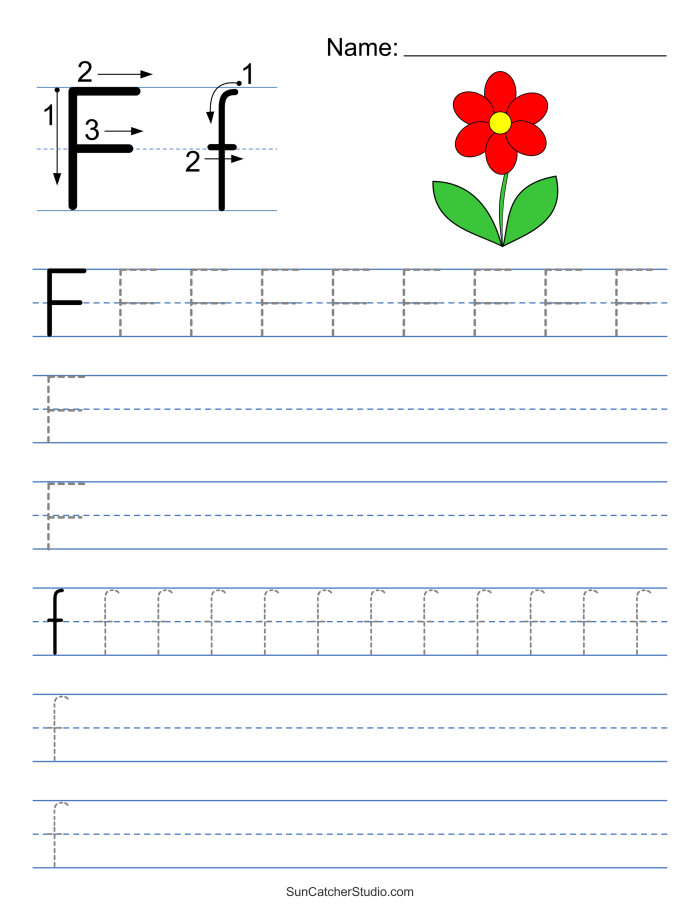 Get Ready for Reading: Engaging Letter F Worksheet for Pre-K Students Colorful alphabet worksheet focusing on the letter F to aid preschool reading skills