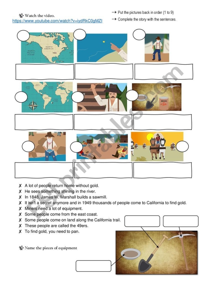 Fourth grade students playing an engaging Gold Rush Worksheet board game about the California Gold Rush