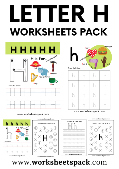Engaging H Is For... worksheet designed to enhance phonics skills in Pre-K children Worksheet featuring the letter H with fun coloring activities for preschoolers