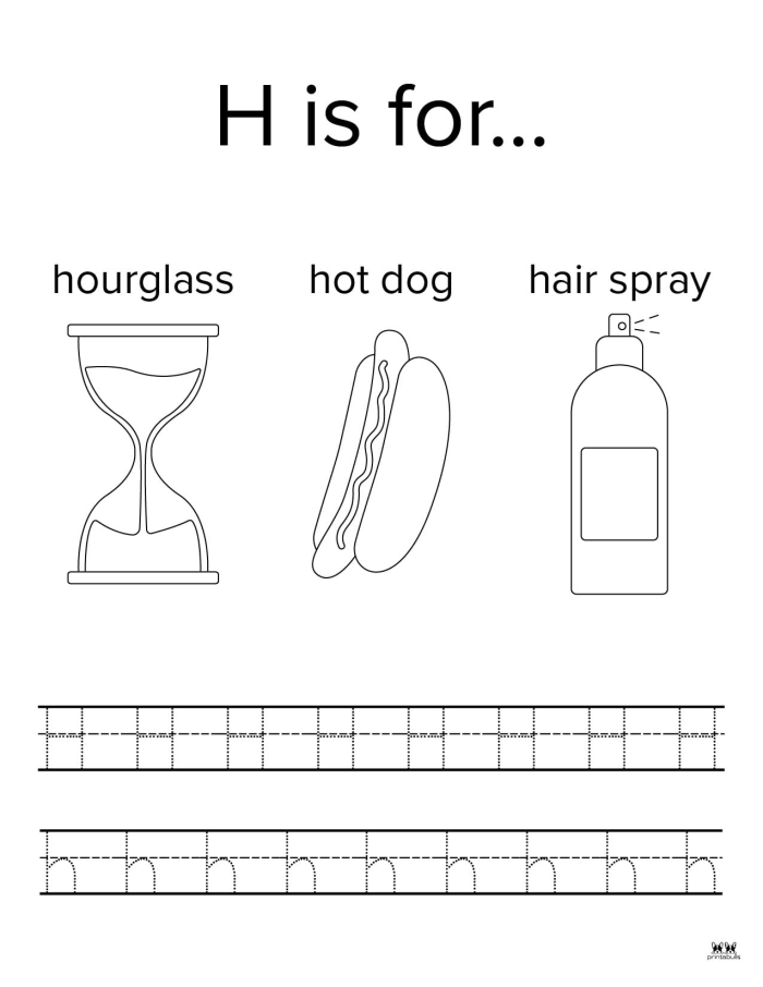 Engaging H Is For... worksheet for young learners to explore letter sounds and creativity Worksheet featuring the letter H for preschool phonics practice with fun coloring activities