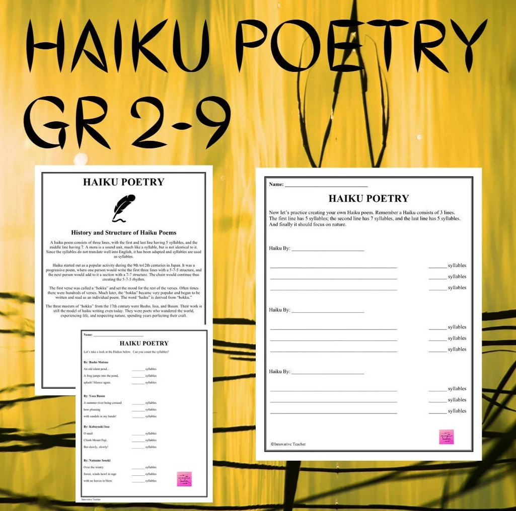 Discover the joy of haiku with this engaging worksheet for young writers, image 20 Second Grade student completing a Compose a Haiku worksheet focused on simple poetry