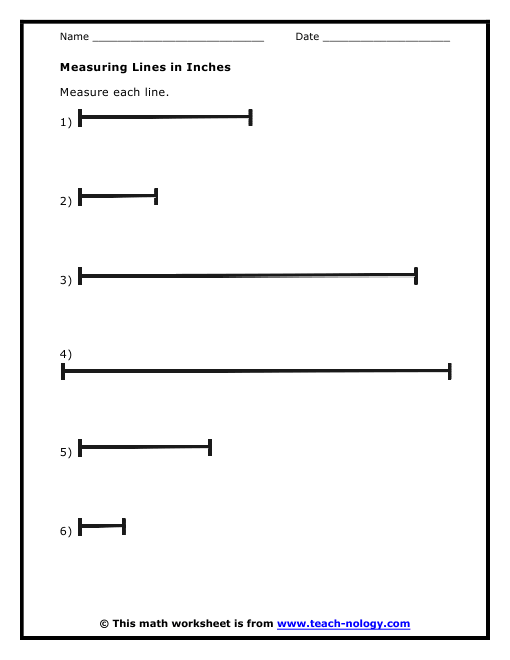 First Grade Measure in Inches worksheet with everyday objects for hands-on learning