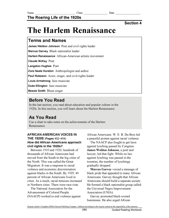 Worksheet 15 on the Harlem Renaissance for third grade phonics students Third grade phonics worksheet exploring key concepts of the Harlem Renaissance and notable artists
