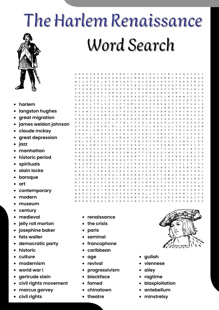Worksheet on the Harlem Renaissance highlighting important artists and cultural ideas for third graders Third grade phonics worksheet exploring key figures of the Harlem Renaissance