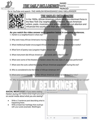 Worksheet 11: Learning about Harlem Renaissance artists and culture in phonics practice Third grade phonics worksheet exploring key figures and themes of the Harlem Renaissance