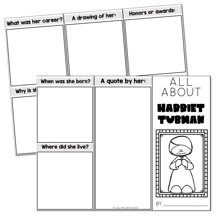 Learn about the life and heroism of Harriet Tubman with this educational worksheet Harriet Tubman worksheet for third graders focusing on time and money concepts