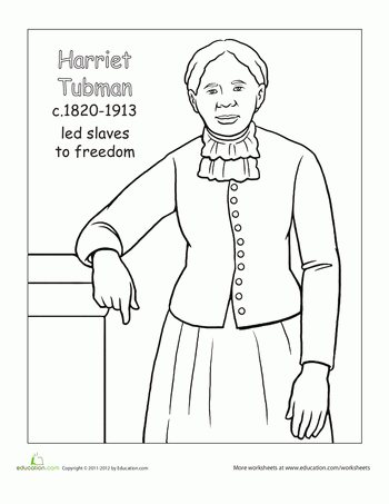Illustration of Harriet Tubman, an inspiring figure dedicated to helping others Harriet Tubman worksheet for third graders focused on time and money concepts