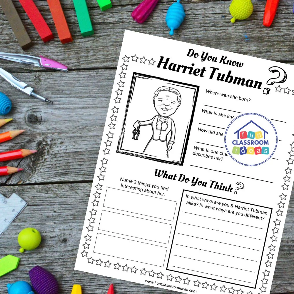 Engaging learning resource featuring Harriet Tubman as an American hero Harriet Tubman worksheet for third graders focusing on time and money concepts