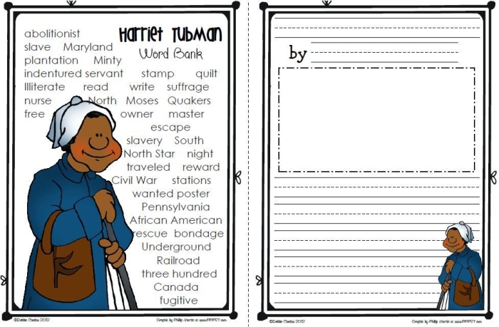 Explore the life of Harriet Tubman, an inspiring figure in American history Harriet Tubman worksheet for third graders focusing on time and money concepts