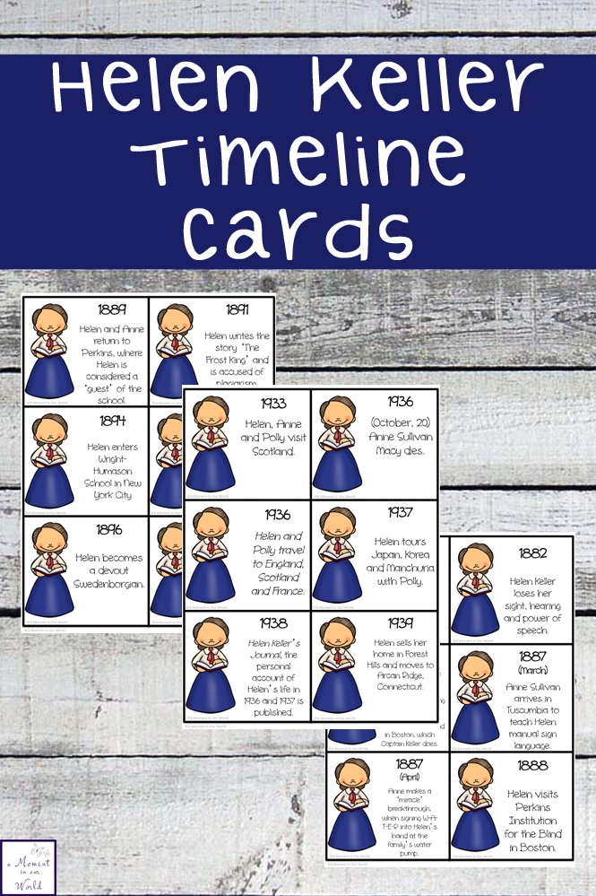 Worksheet featuring a biography of Helen Keller for third graders