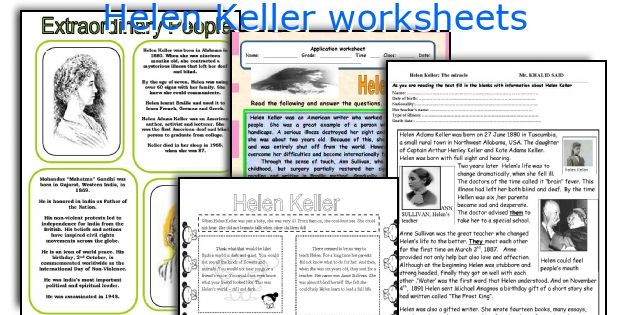 Helen Keller Biography worksheet for third graders with reading prompt