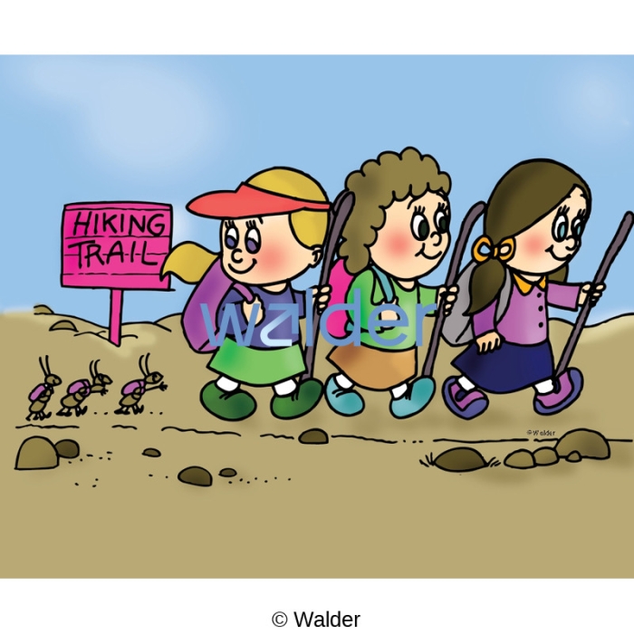 Pictograph illustrating the number of hikes taken by Eric and his friends this month for counting activities. Hiking Buddies Pictograph Worksheet for second graders on outdoor adventures.