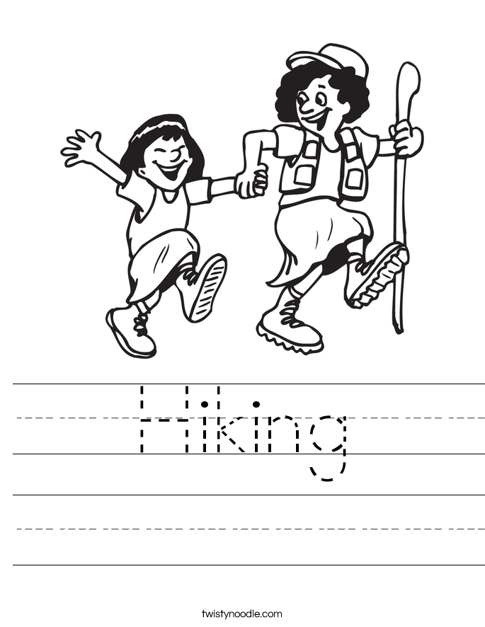 Pictograph illustrating the hiking activities of Eric and his friends this month for a numbers worksheet