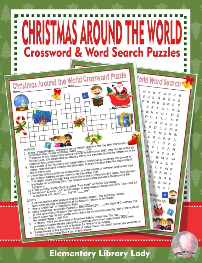 Festive Christmas Word Search for young learners exploring global celebrations Second Grade Christmas Around the World Word Search puzzle featuring holiday traditions