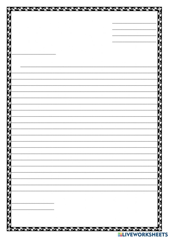 How to Write a Friendly Letter worksheet for Fourth Grade