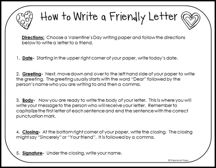 How to Write a Friendly Letter worksheet for Fourth Grade