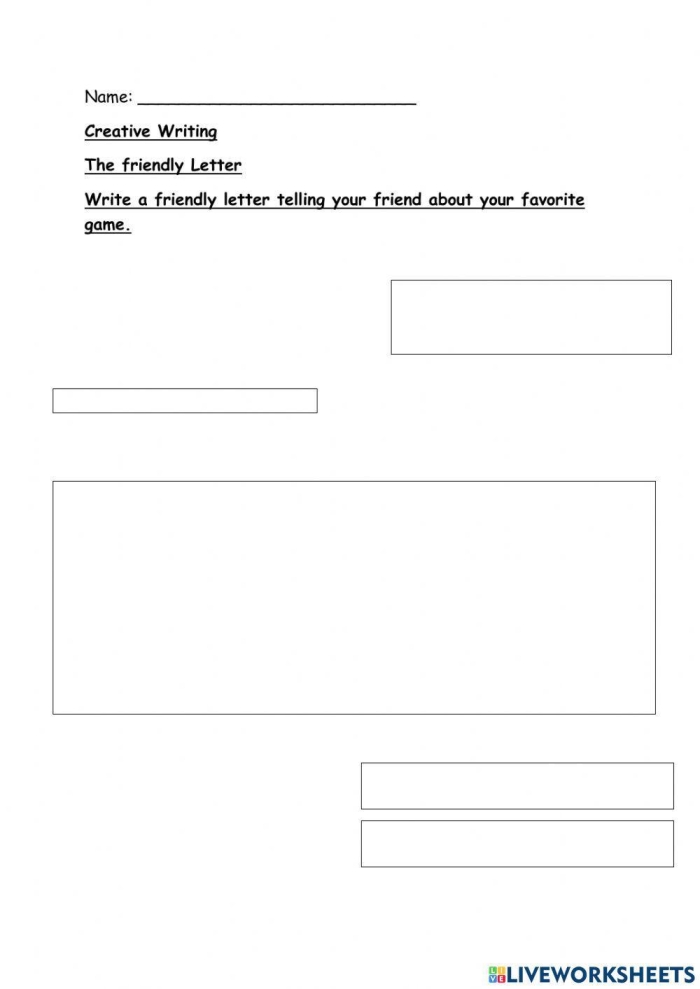 How to Write a Friendly Letter worksheet for Fourth Grade