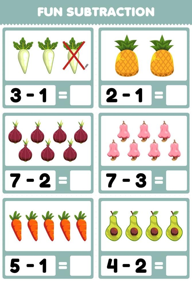 Colorful Hula Subtraction worksheet for third graders focusing on subtracting fractions with the same denominator. Engaging math practice for young learners in a fun hula theme.