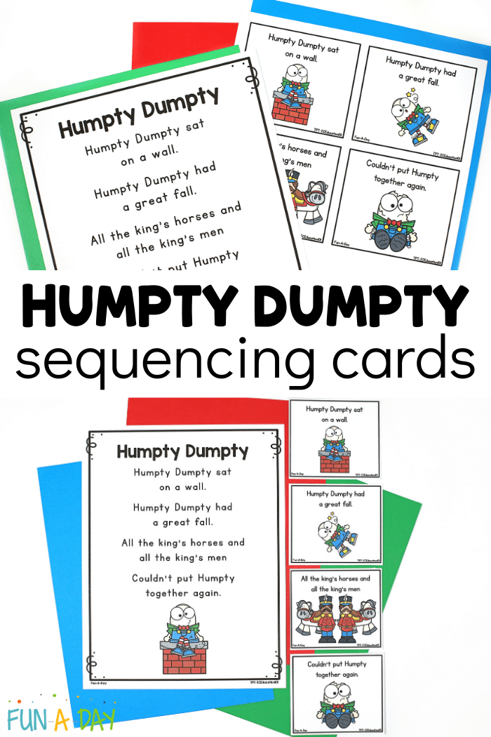 Coloring worksheet featuring the Humpty Dumpty nursery rhyme for preschool children