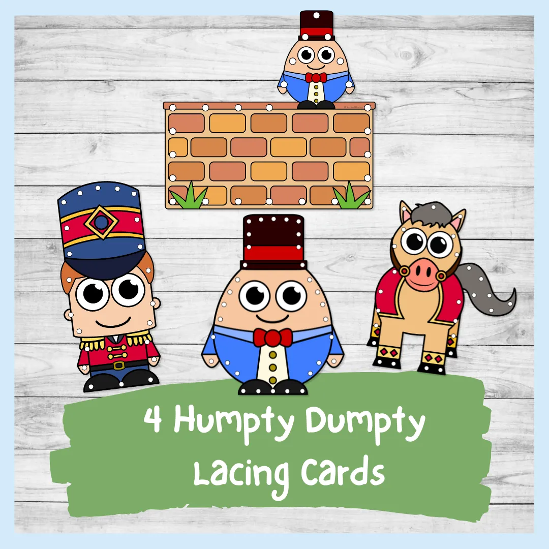 Coloring sheet featuring the Humpty Dumpty nursery rhyme for preschoolers
