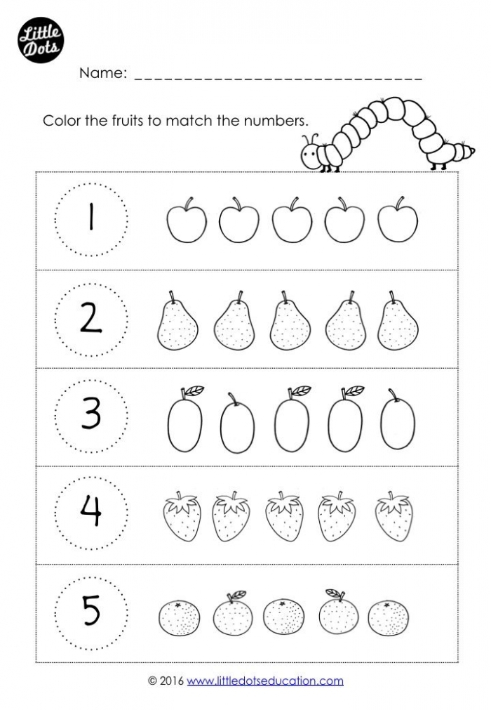Fun maze activity to help kids learn numbers 1 to 15 Hungry Caterpillar Number Maze worksheet for kindergarten counting practice