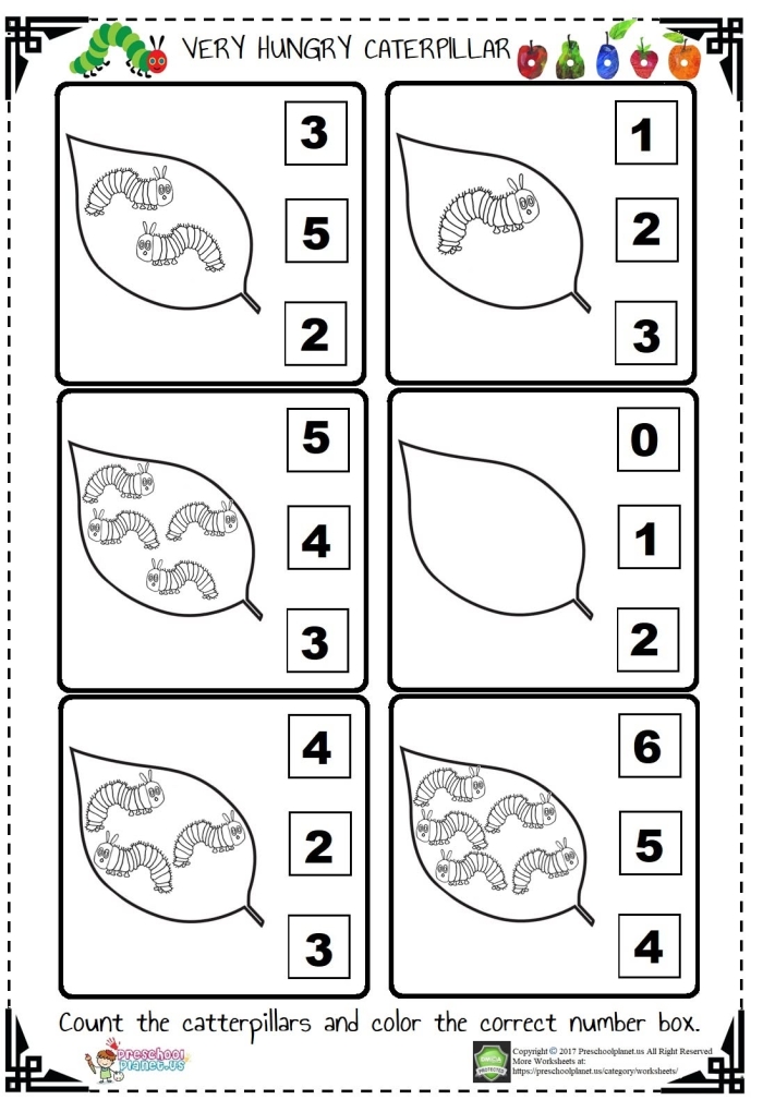 Image title showcasing a fun caterpillar maze worksheet that enhances early math skills for young learners. ALT text for Hungry Caterpillar Number Maze worksheet designed for kindergarten counting practice from 1 to 15.