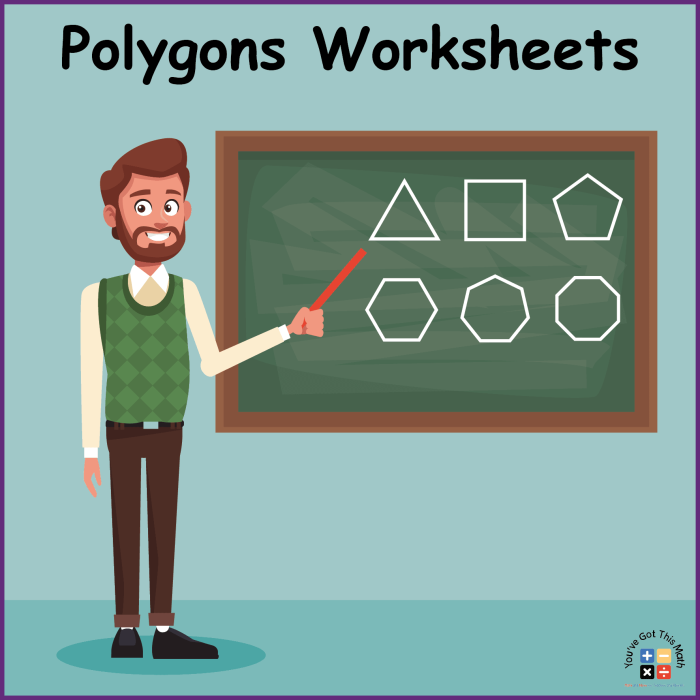 Colorful polygons worksheet for first graders to enhance their geometry skills Worksheet illustrating various shapes for identifying polygons in first grade geometry