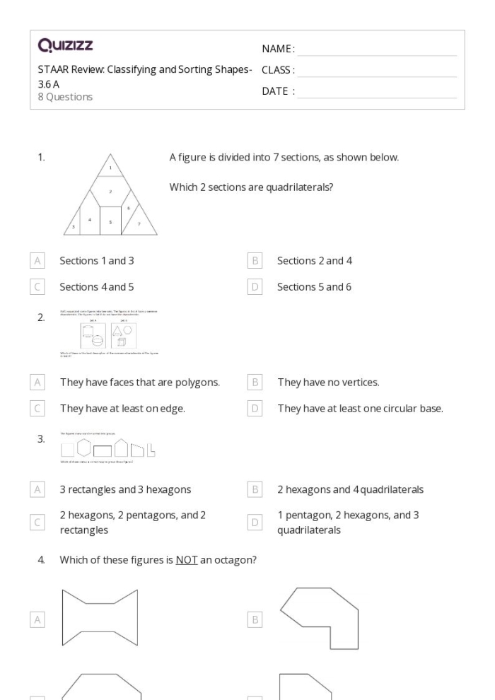 Engaging geometry activity for practicing pentagons and other shapes in grade two Pentagon identification worksheet for second graders focusing on differentiating 2-D shapes