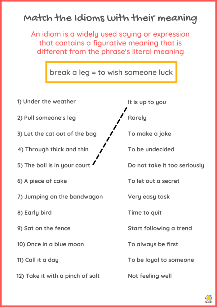 Fourth grade students filling out a making sense of idioms worksheet with geometry themes