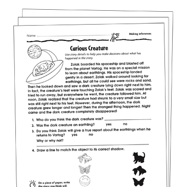 Make Your Own Inferences 2 worksheet for enhancing reading comprehension skills Second Grade worksheet for practicing making inferences with simple sentences
