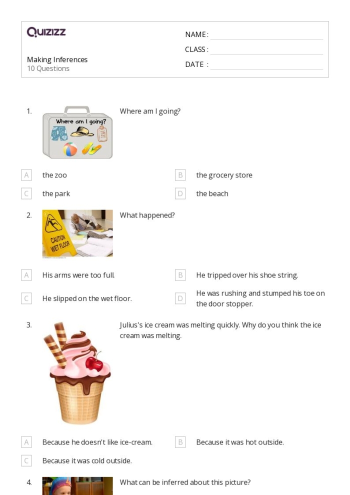 Fourth Grade worksheet on making inferences about courageous leaders with fraction problems