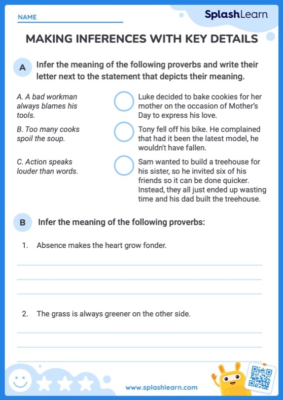Fourth Grade worksheet on making inferences with a focus on courageous leaders and fractions