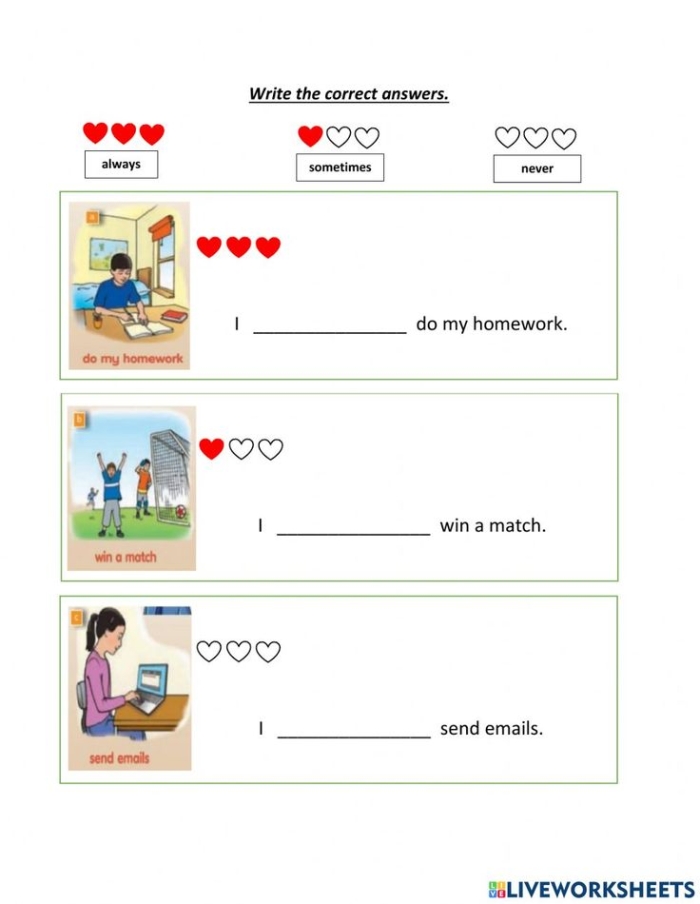 Seventh grade worksheet on integer operations featuring always, sometimes, and never statements