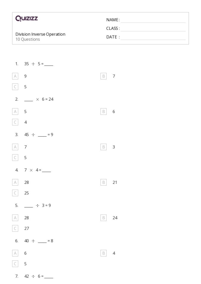 Inverse subtraction practice worksheet for grade 1, image 25 First Grade worksheet for practicing inverse subtraction with missing numbers