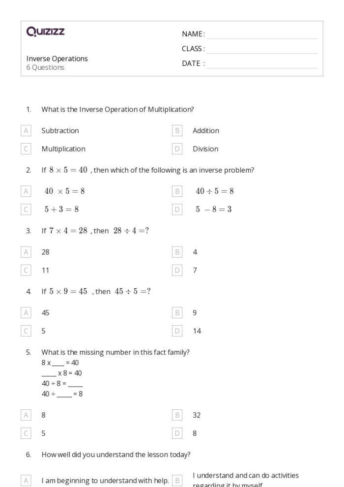 Inverse subtraction practice exercise for young learners, image 19 First Grade worksheet for practicing subtraction using inverse operations with missing numbers