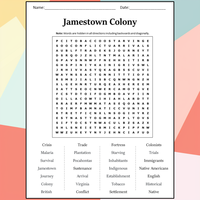 Explore Jamestown Colony history with this engaging worksheet for third graders, image 24 Third grade worksheet about the Jamestown Colony with historical facts and activities