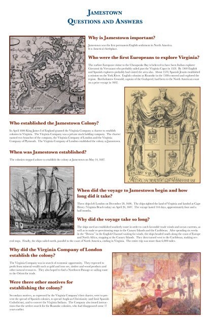 Explore early American history with this engaging Jamestown Colony reading worksheet Third grade Jamestown Colony worksheet featuring historical facts and activities
