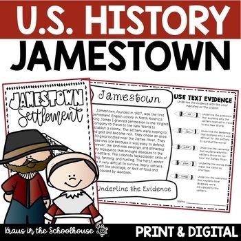 Exploring Jamestown Colony with fun reading exercises worksheet 16 Third Grade Jamestown Colony worksheet featuring historical facts and activities