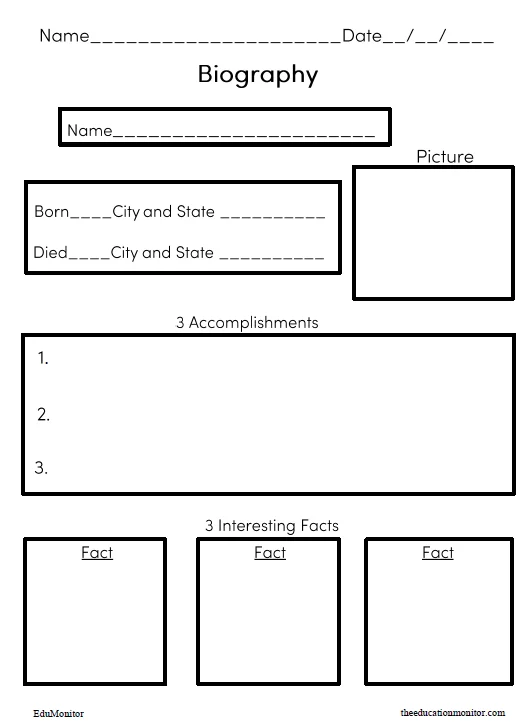Julia Child biography worksheet for fourth graders with comprehension exercise