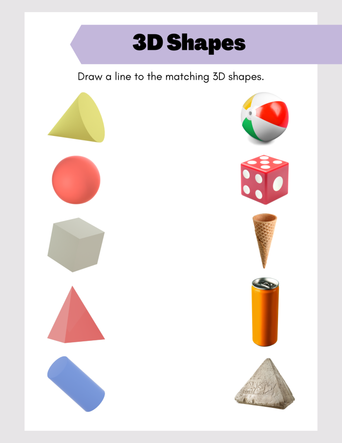 Three-Dimensional Shapes Maze Activity for Early Learners Number 18 Kindergarten student tracing a colorful maze pathway filled with three-dimensional shapes like cubes, spheres, and cylinders to practice shape recognition