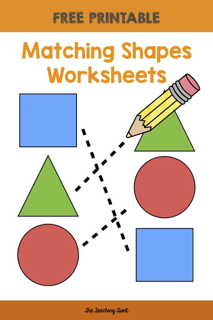 Shape Matching Fun worksheet for practicing geometry with 3-D shapes in kindergarten kids activities Kindergarten students matching 3-D shapes like cubes and spheres on a colorful worksheet