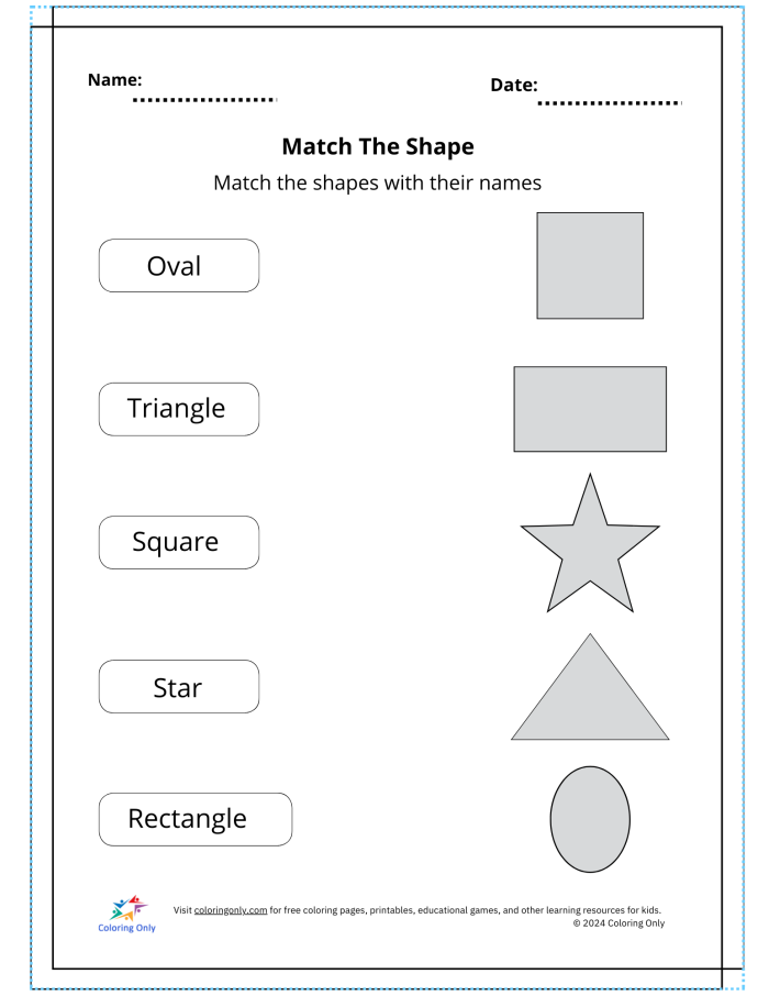 Shape Matching Fun worksheet for young learners practicing geometry skills on image 6 Kindergarten worksheet featuring 3-D shape matching with cubes, spheres, cones, and rectangular prisms