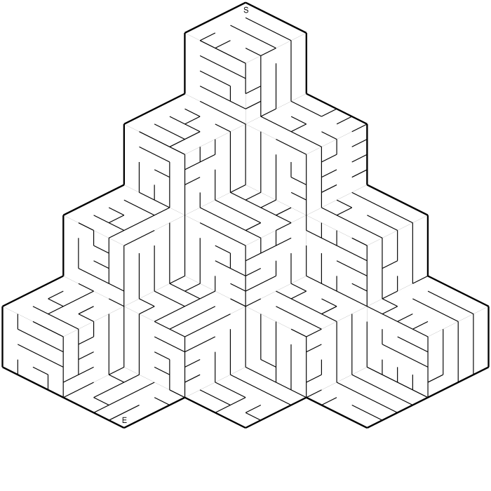 Three-Dimensional Shapes Maze Activity for Young Learners Kindergarten student tracing a colorful maze pathway made of three-dimensional shapes like cubes, spheres, and cylinders