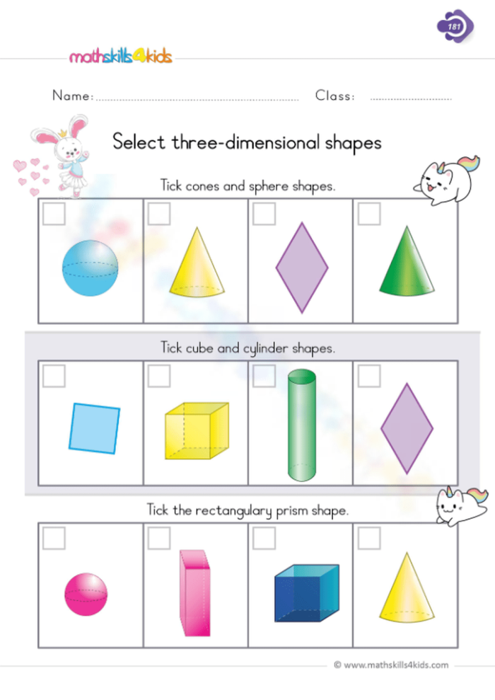 Three-Dimensional Shapes Maze Activity 19 for Early Learners Kindergarten student tracing a colorful maze pathway made of three-dimensional shapes like cubes, spheres, and cylinders