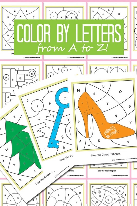 Letter recognition activity worksheet for young learners focusing on mixed operations and letters Kindergarten Color by Letters worksheet featuring mixed operations and ABC practice