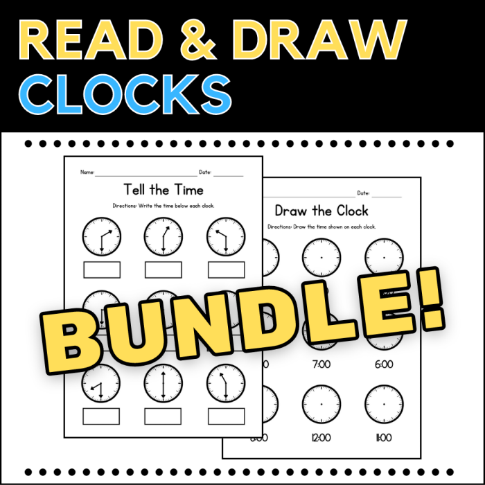 Kindergarten worksheet for practicing whole hour times on analog clocks