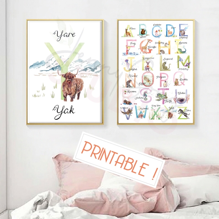 Engaging printable activity for creating a personalized animal-themed alphabet chart A colorful animal alphabet chart worksheet designed for kindergarten students