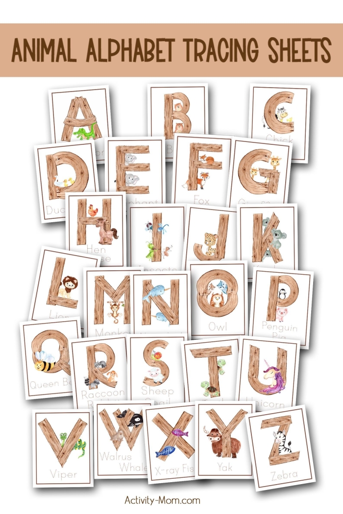 My Animal Alphabet Chart worksheet for young learners in life science Cute printable worksheet for kindergarteners to create their personalized animal alphabet chart