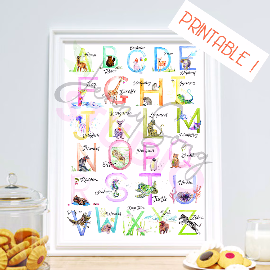 My Animal Alphabet Chart for Kindergarten Life Science Class Printable worksheet for kids to design an animal alphabet chart