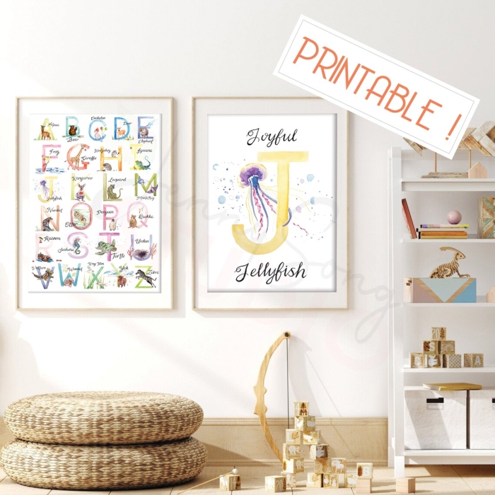 Printable resource for creating a personalized animal-themed alphabet chart Colorful animal alphabet chart worksheet for kindergarten students